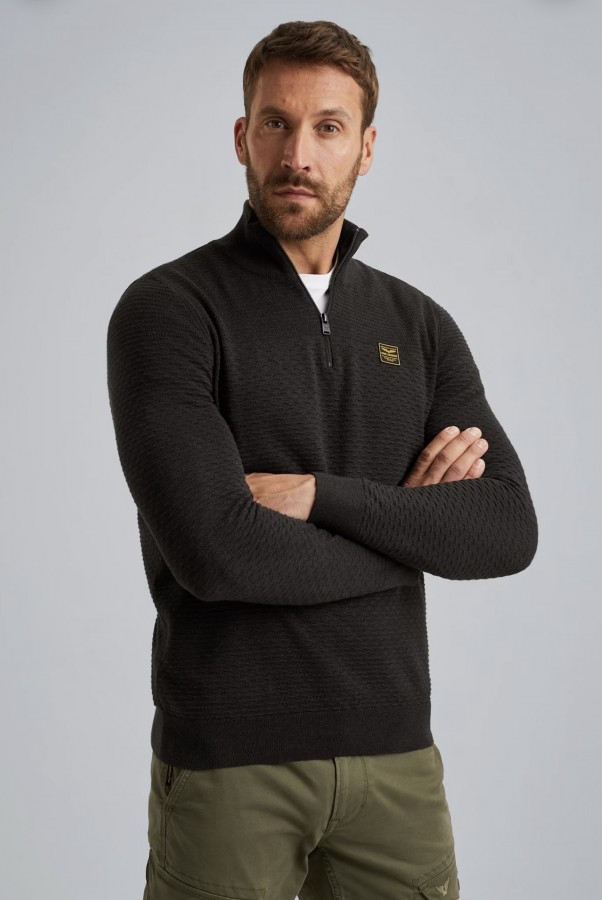 Afbeelding van PKW2510301 999 - Hald Zip Collar Mouline - Heren Trui - PME LEGEND